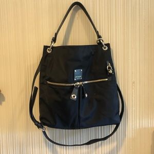 Henri Bendel Black Canvas Nylon Bag